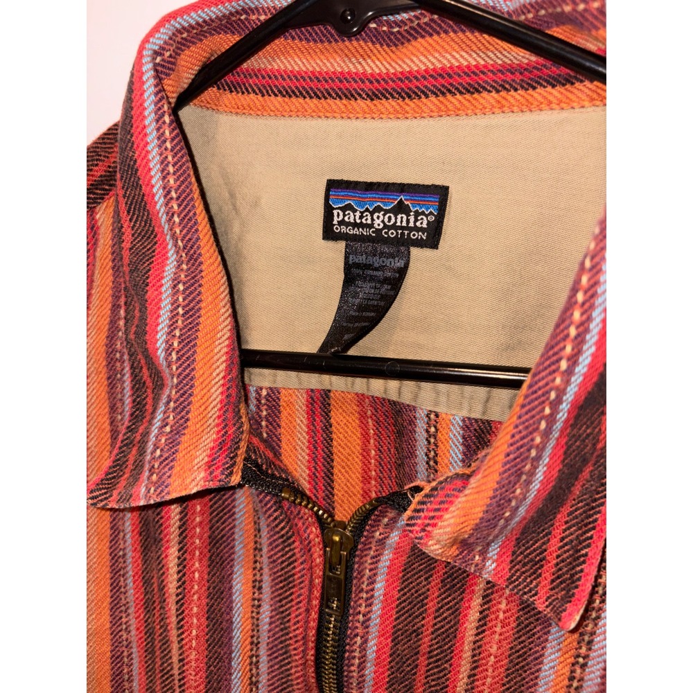 Patagonia Organic Cotton Full Zip Shirt Jacket Striped Heavyweight Flannel XL - Picture 3 of 9